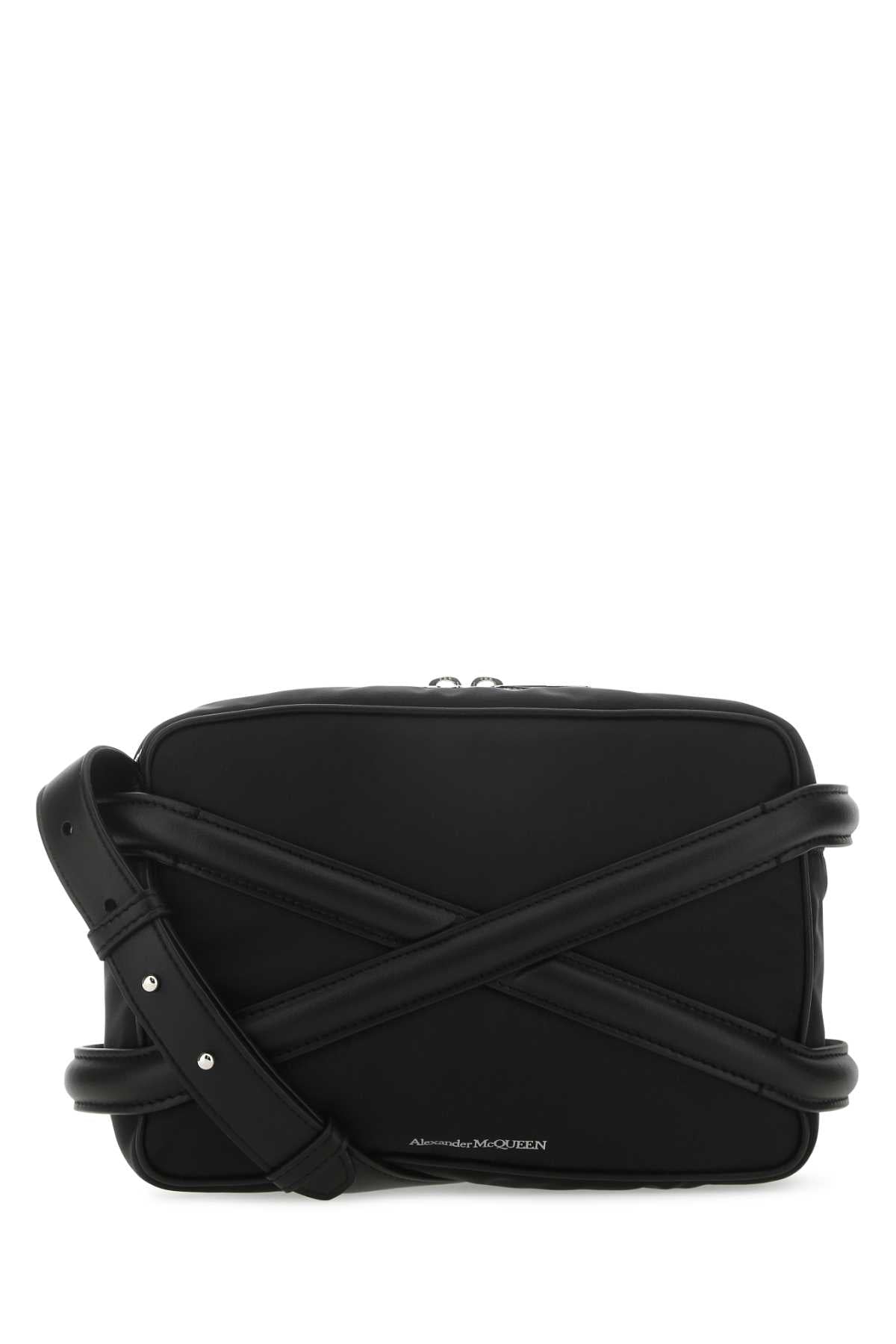 Alexander McQueen Harness Nylon Crossbody Bag — Black