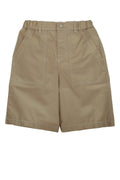 Moncler Jr Contrast-Stitched Cotton-Blend Shorts — Beige