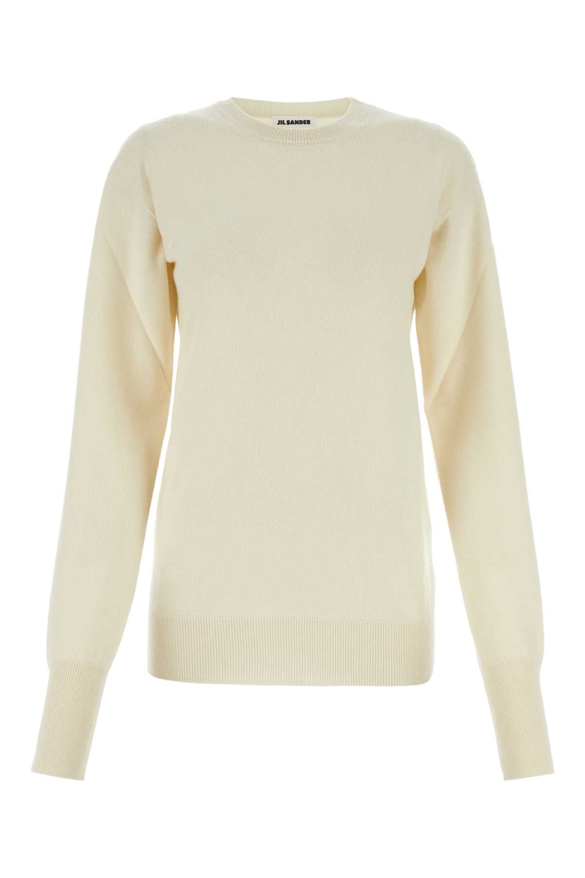 Jil Sander Cashmere Crewneck Sweater — White