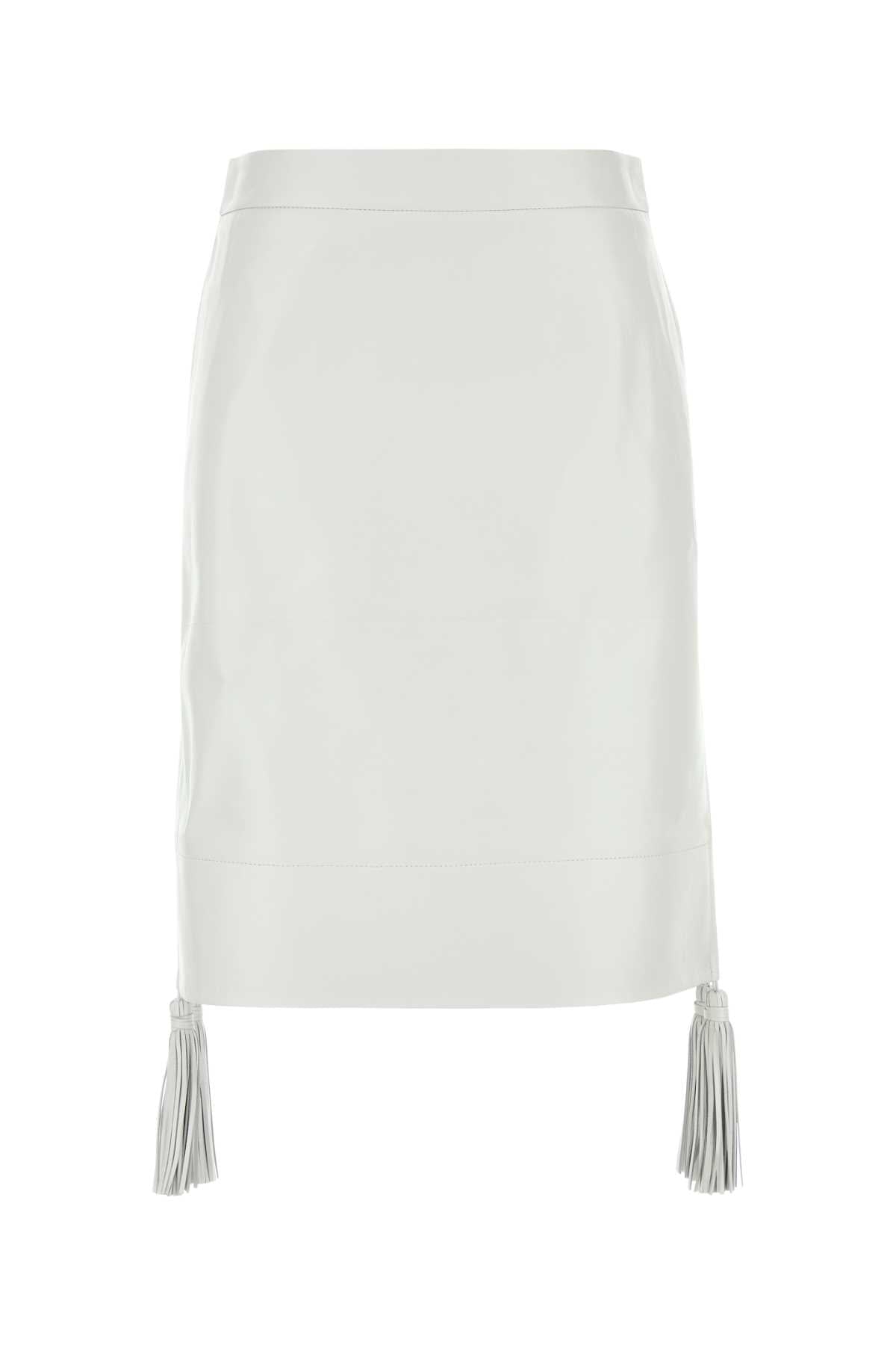 Bottega Veneta Pelle Skirt — White