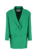 Valentino Garavani Virgin Wool & Silk Crepe Blazer — Green