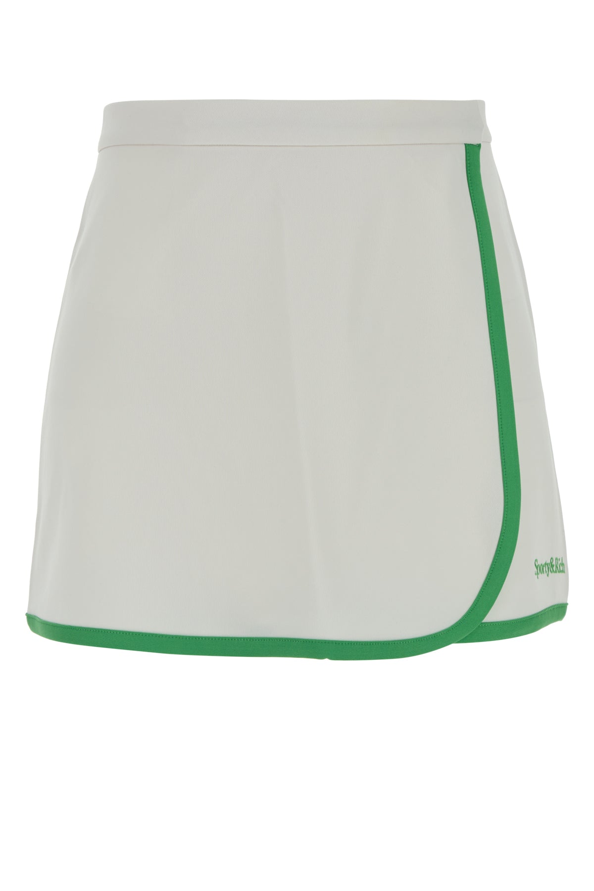 Sporty & Rich Contrast-Trim A-Line Skirt — White