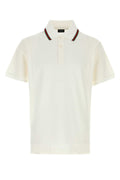 Gucci Striped-Collar Piquet Polo — White