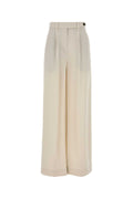 Brunello Cucinelli Viscose Blend Wide-Leg Trouser — Ivory