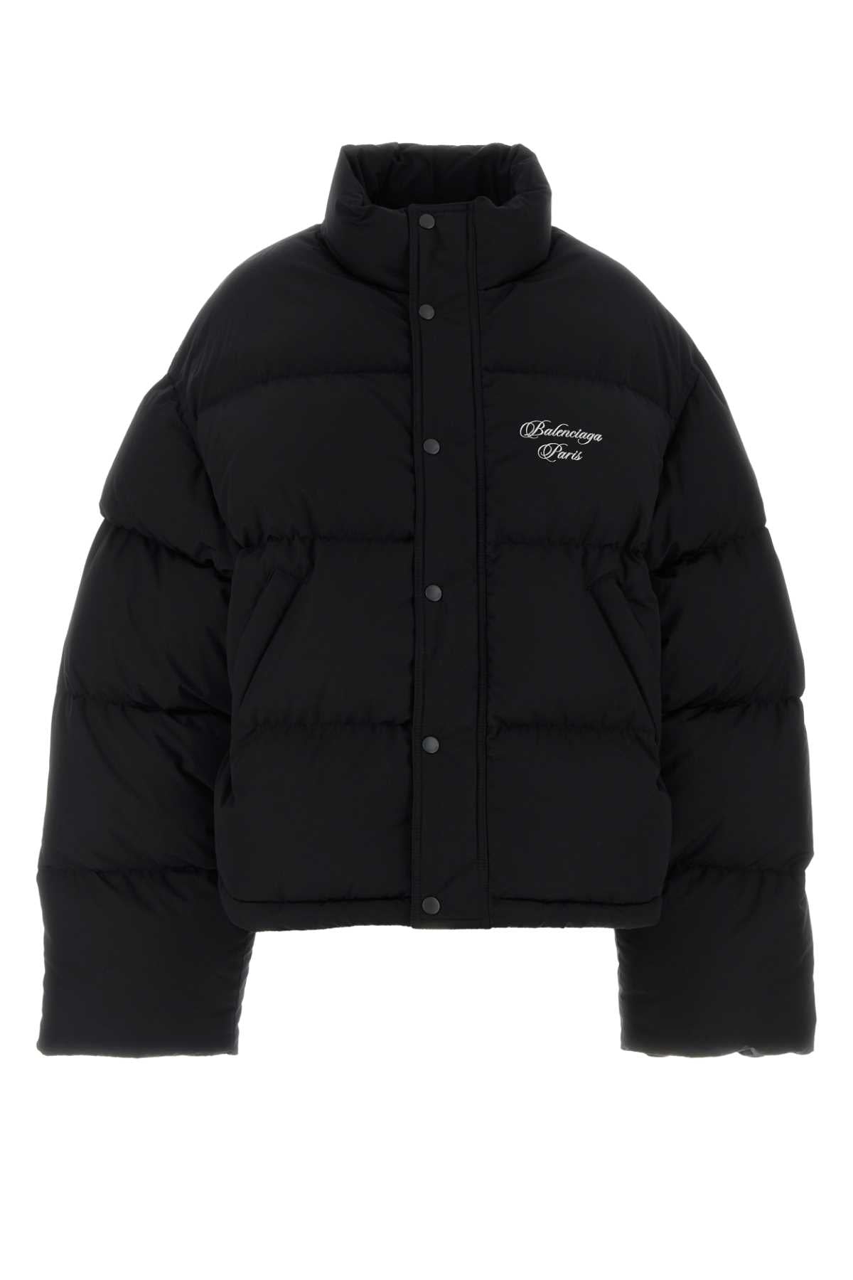 Balenciaga Quilted Cotton-Blend Down Jacket — Black