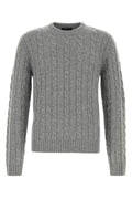 Prada Cable-Knit Cashmere Sweater — Gray