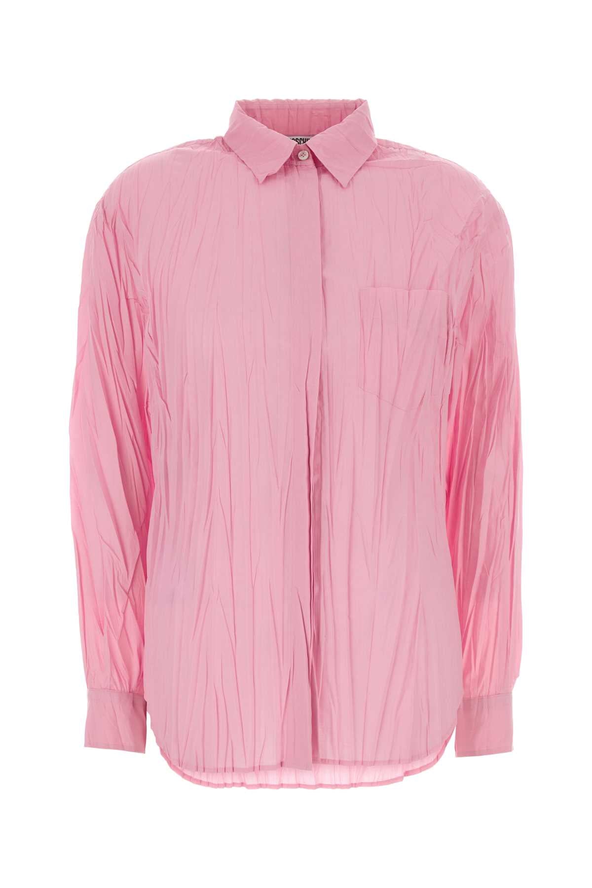 Moschino Pleated Jersey Shirt — Pink