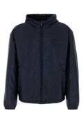 Prada Re-Nylon Padded Down Jacket — Navy