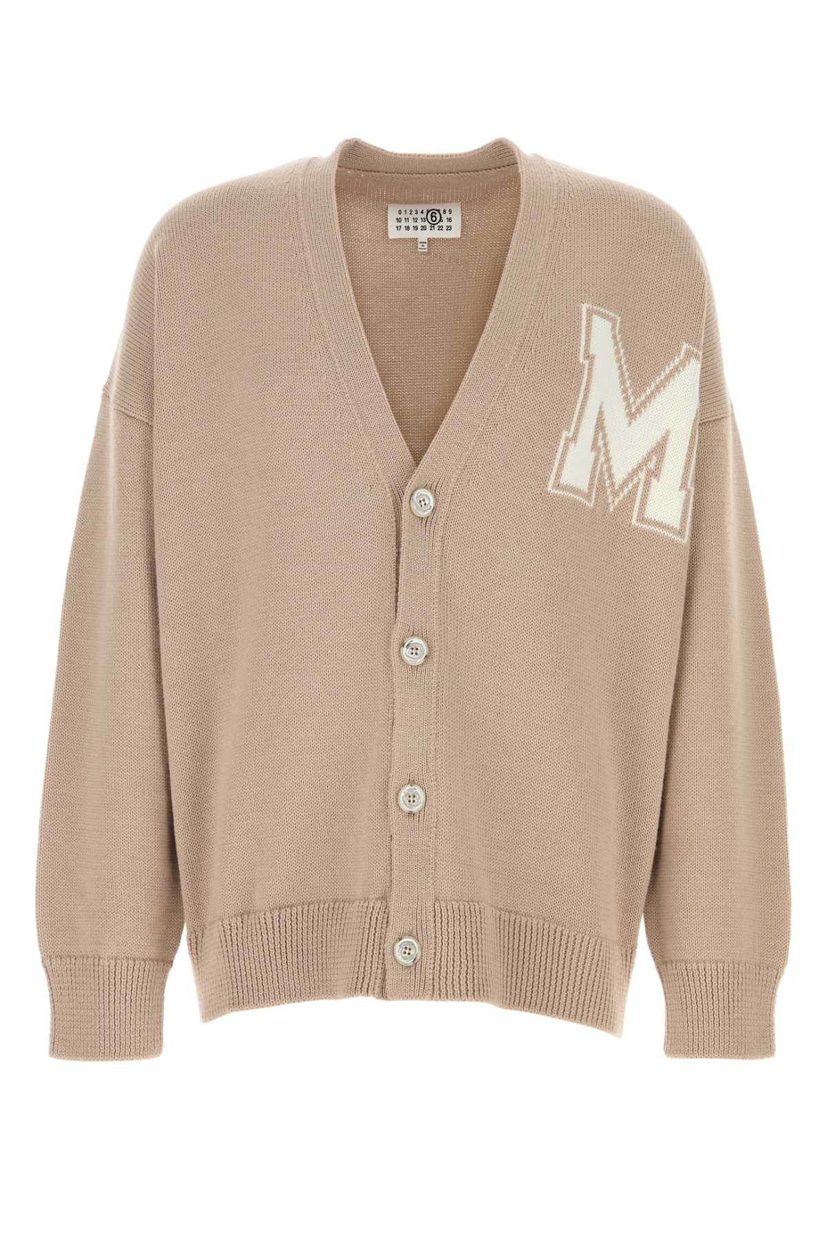MM6 Maison Margiela Wool and Acrylic Blend Cardigan — Beige