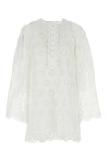 Vestido de algodón con bordado inglés Chloé - Blanco