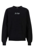 Burberry Logo-Embroidered Cotton Blend Sweatshirt — Black