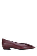 Roger Vivier Pointy Covered Heel — Burgundy