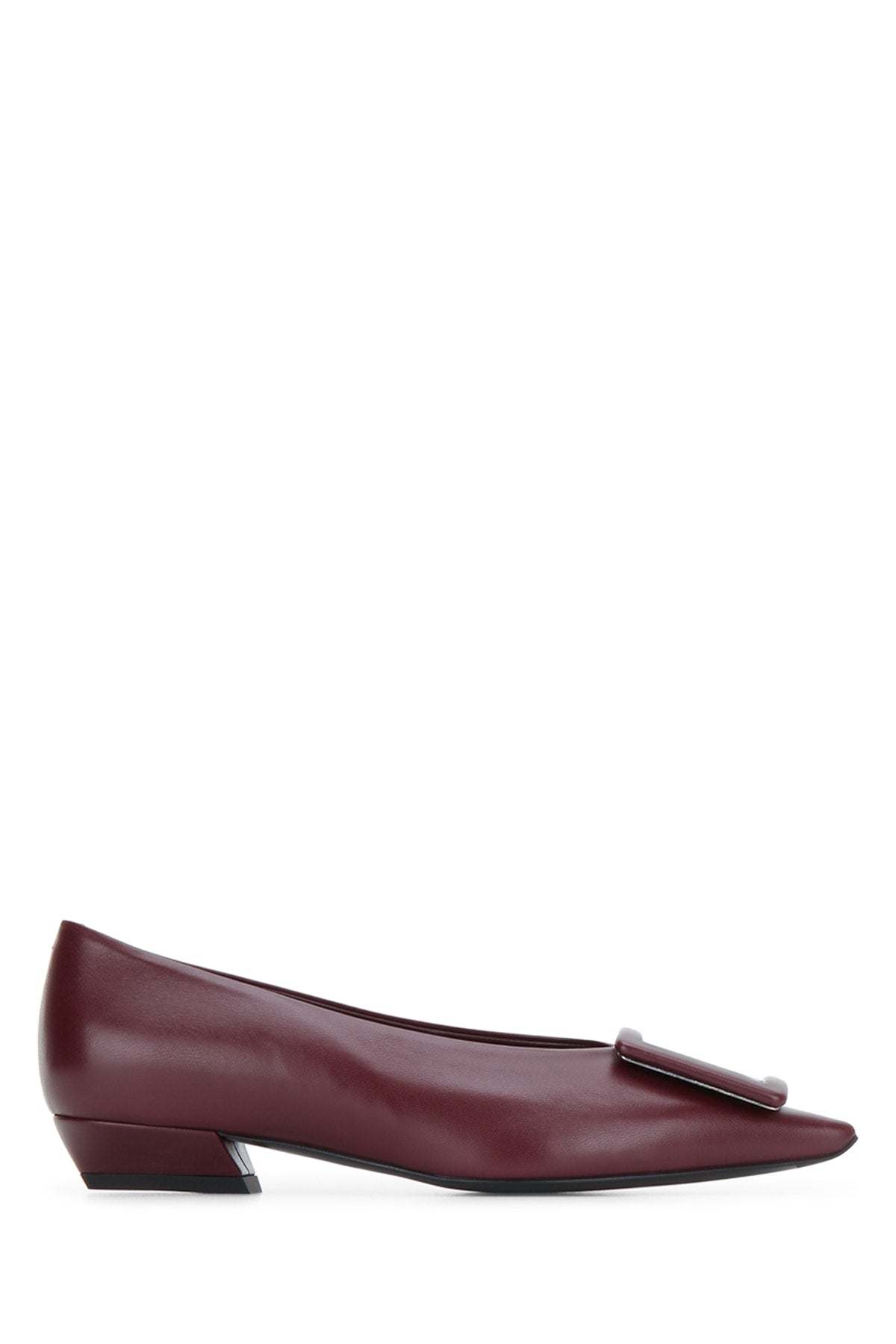Roger Vivier Pointy Covered Heel — Burgundy
