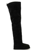 Amina Muaddi Thigh Boot — Black