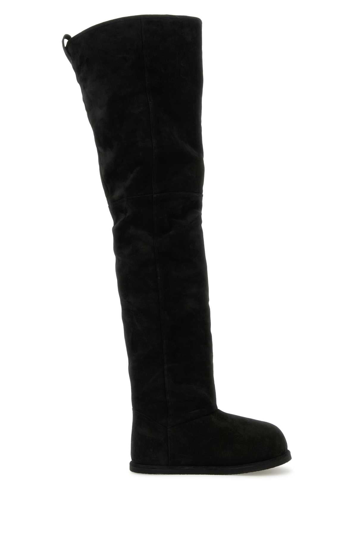 Amina Muaddi Thigh Boot — Black
