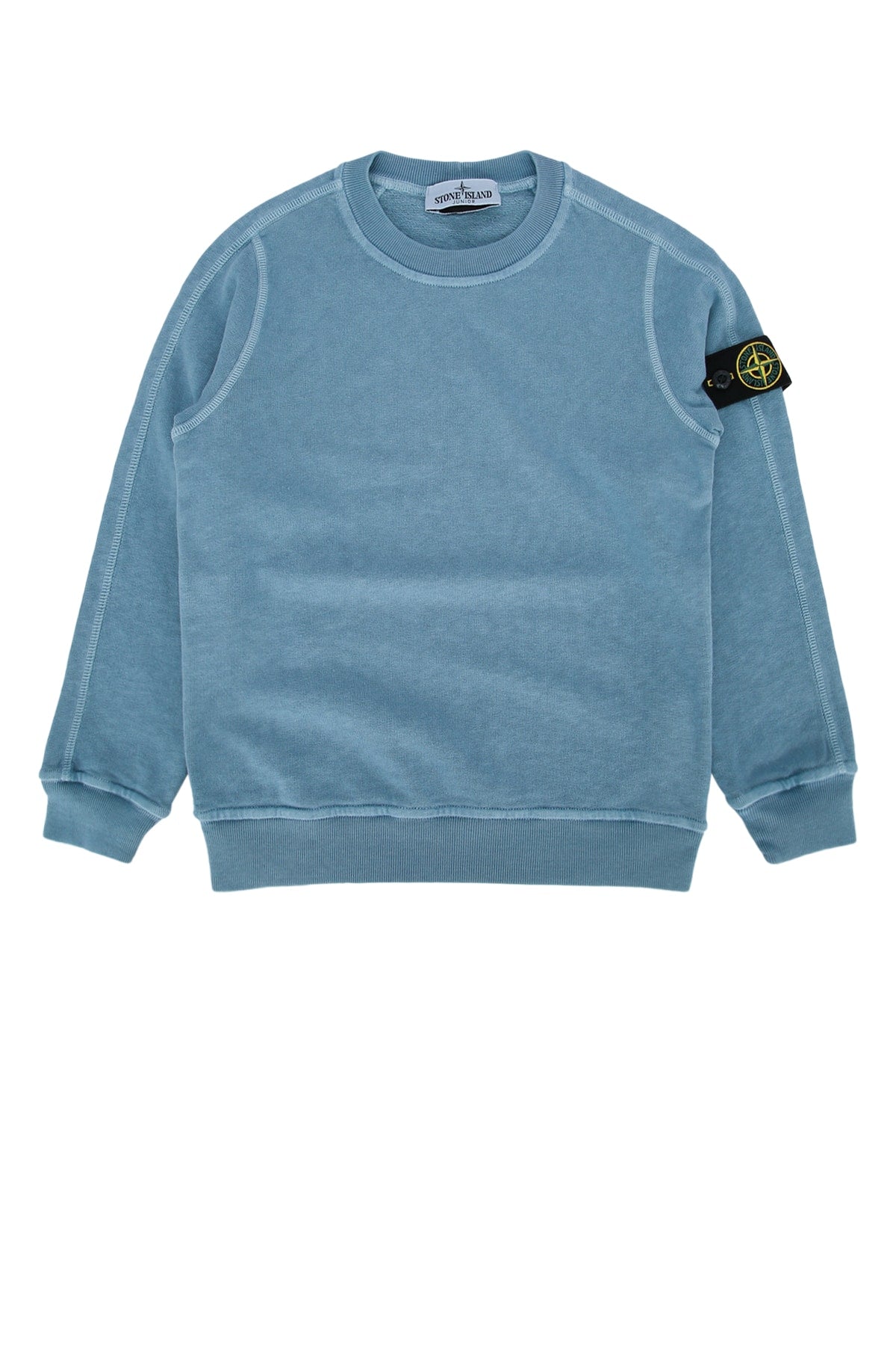 Stone Island Kids Cotton Crew-Neck Sweatshirt — Blue