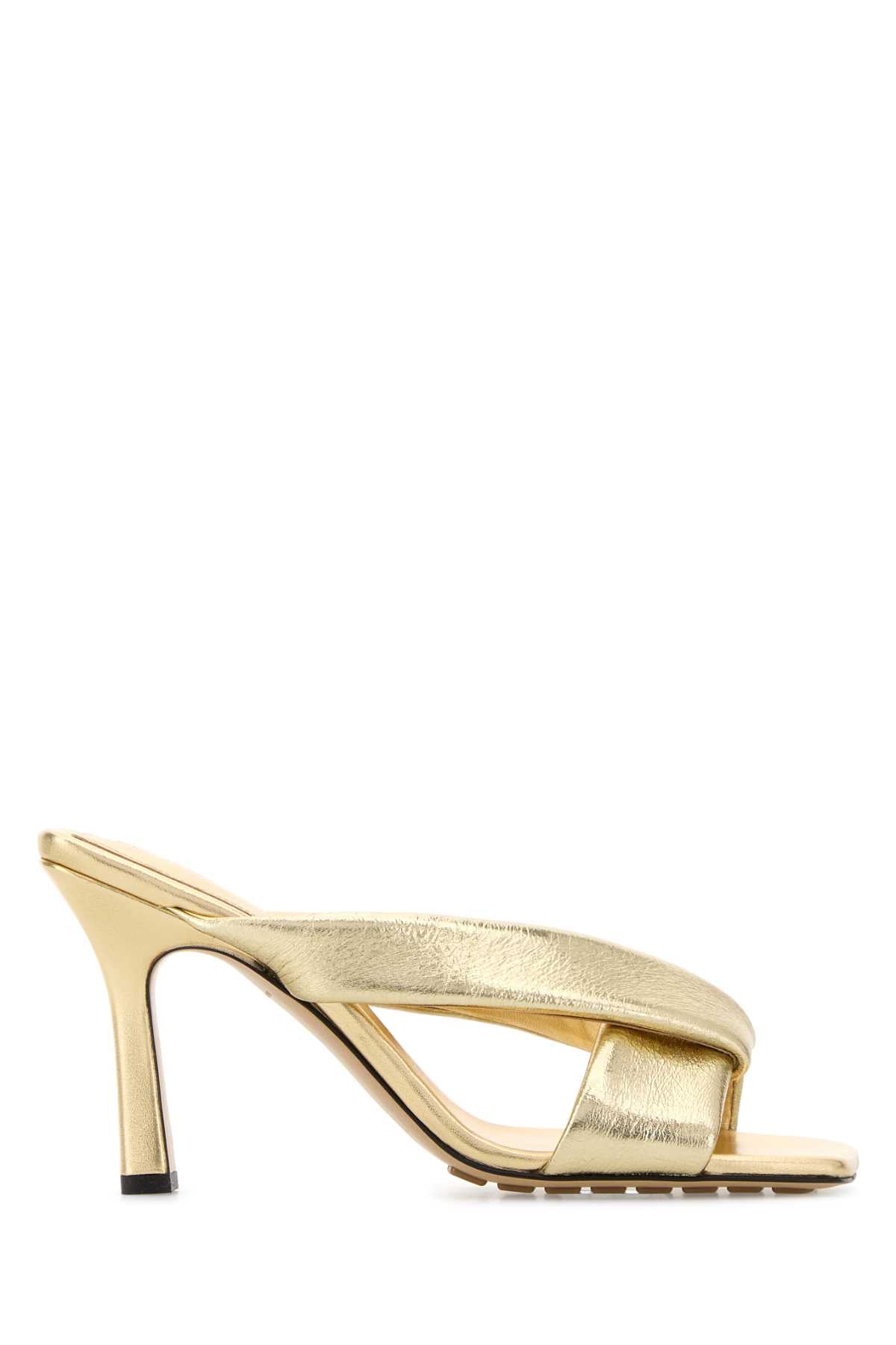Bottega Veneta Riva Heel Mule — Gold