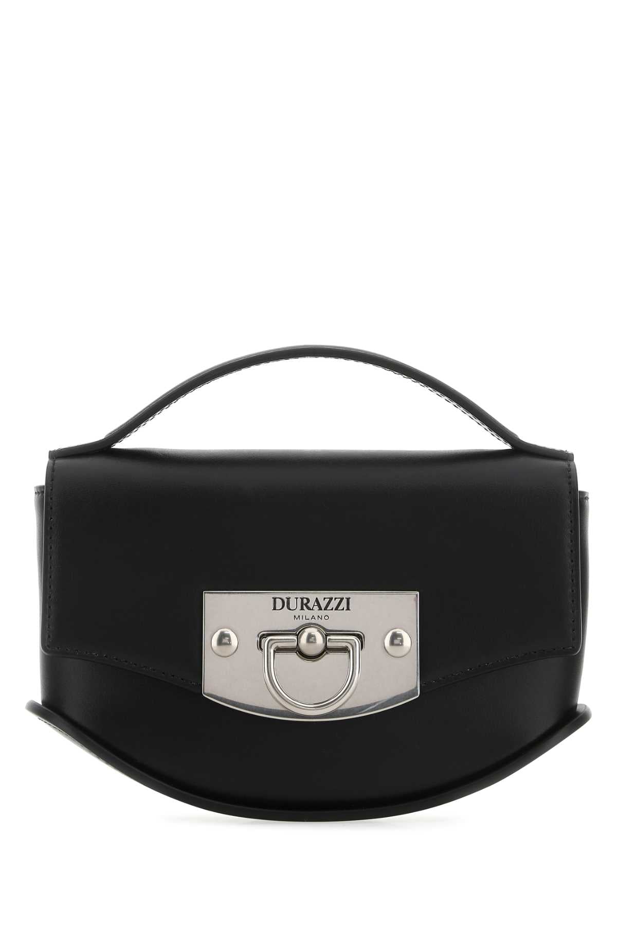 Durazzi Leather Mini Swing Top Handle Bag — Black