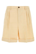 Valentino Garavani Formalwear Bermuda Shorts — Beige