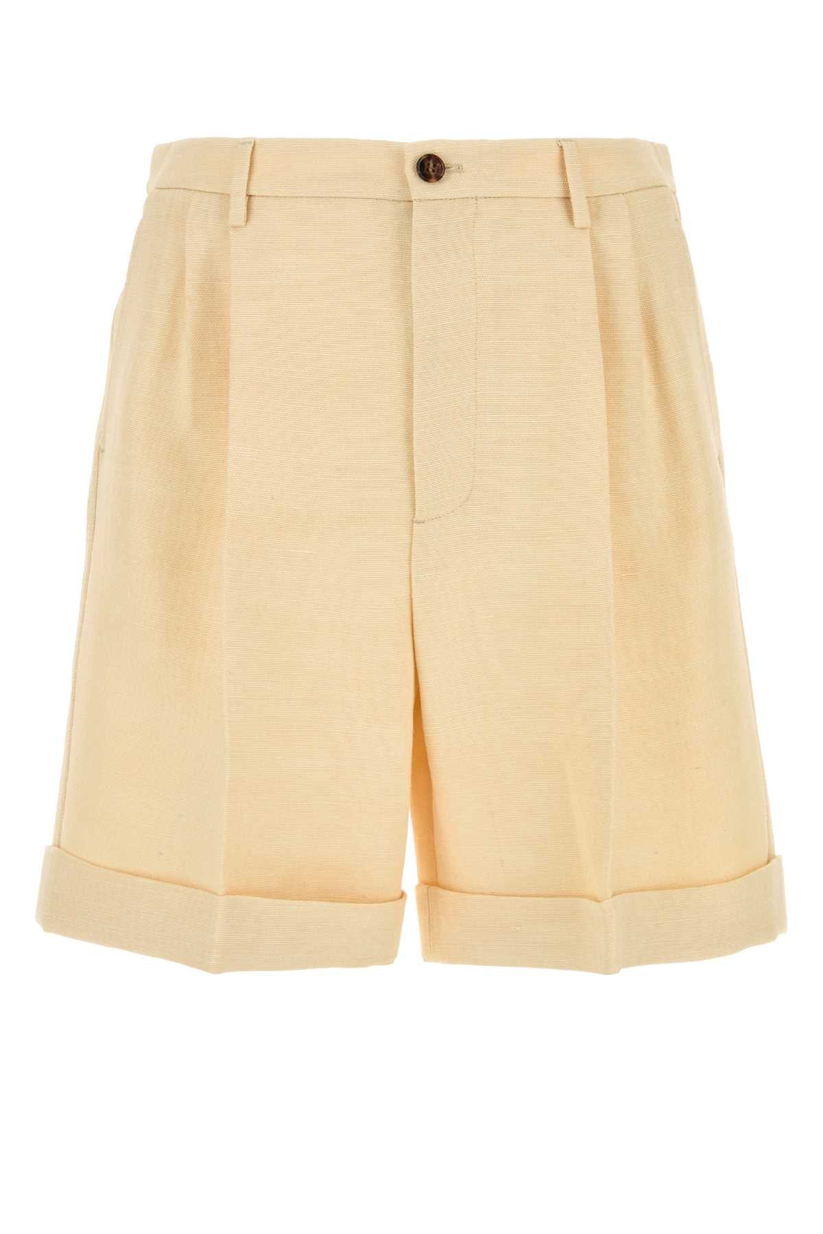 Valentino Garavani Formalwear Bermuda Shorts — Beige