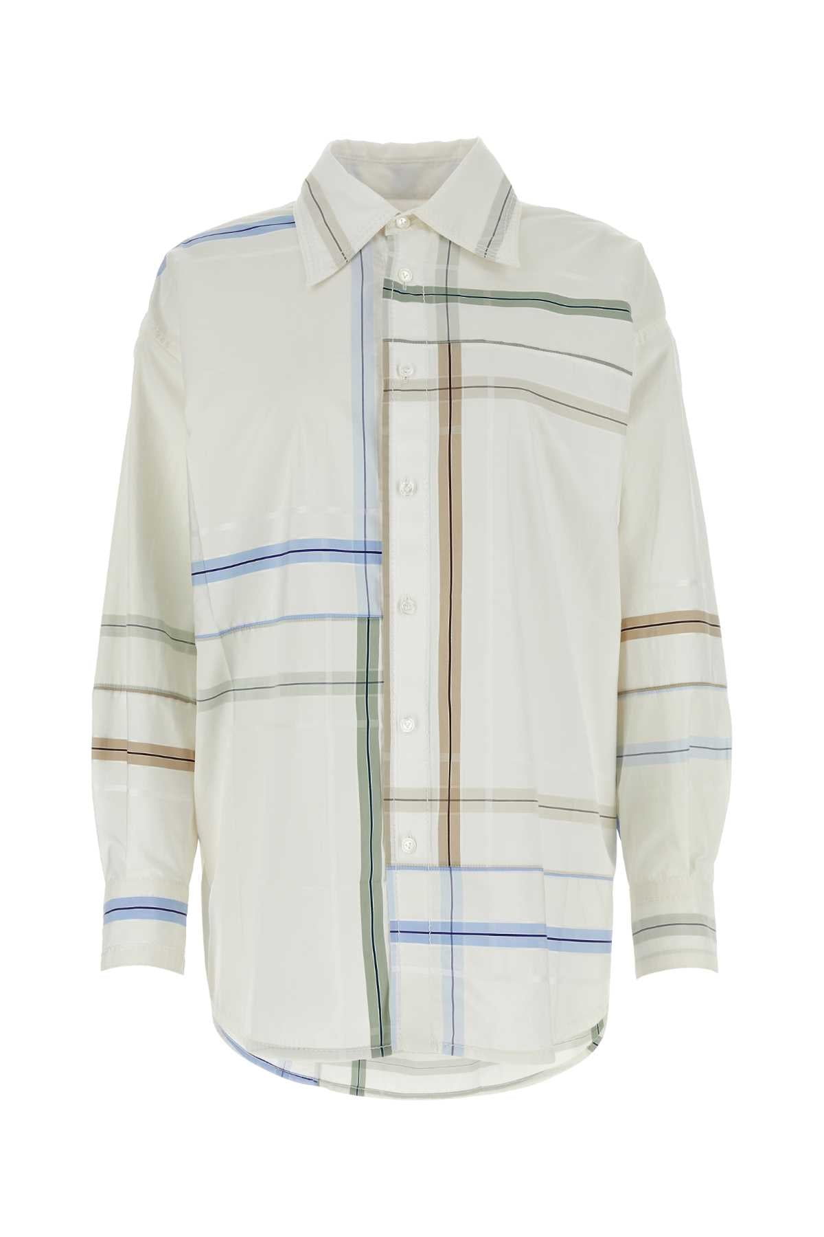 Bottega Veneta Embroidered Poplin Shirt — White