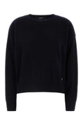 Versace Virgin Wool & Cashmere Crewneck Sweater — Black