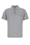 Brioni Cashmere Silk Linen Blend Polo Shirt — Gray