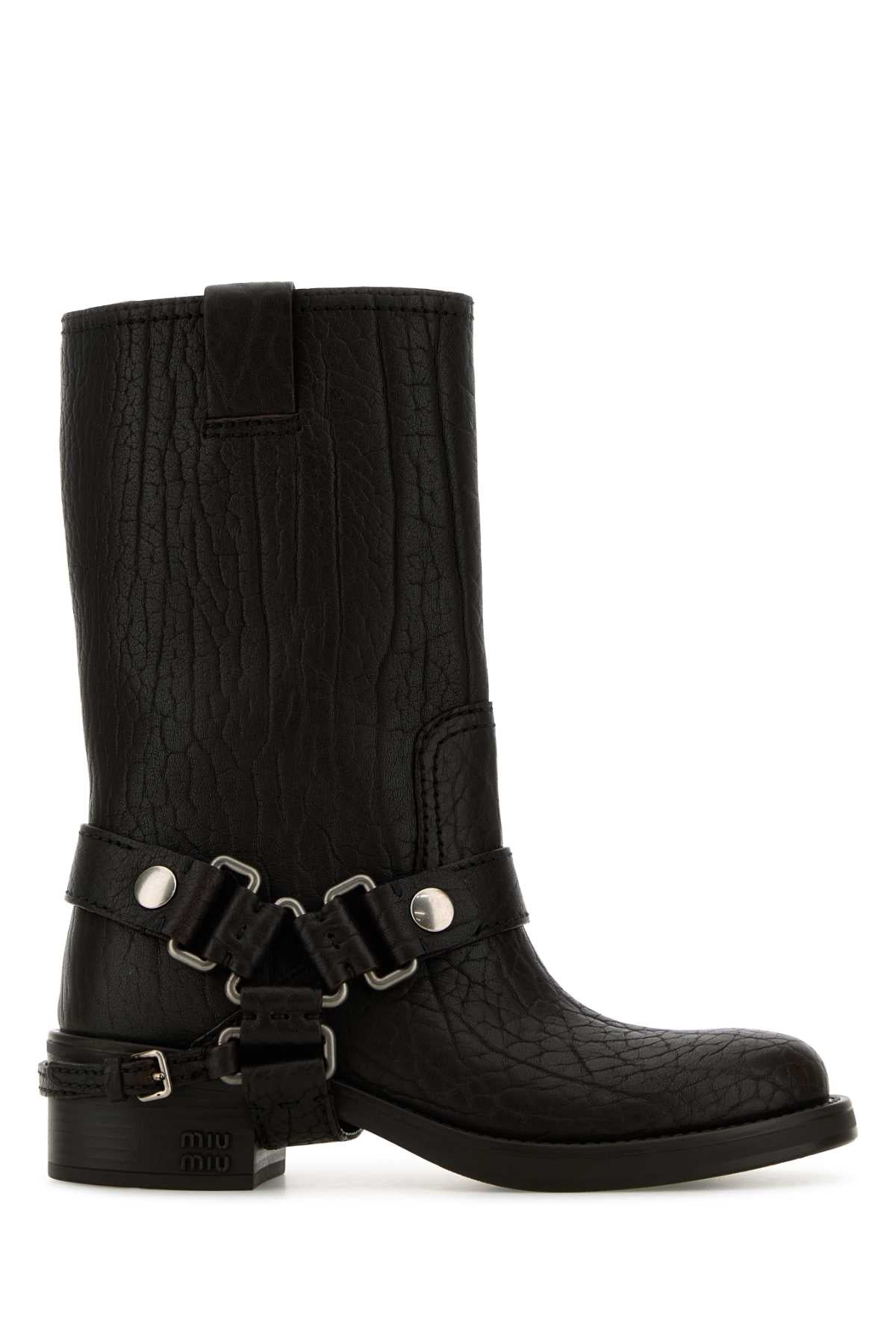 Miu Miu Quilted Leather Boot — Brown