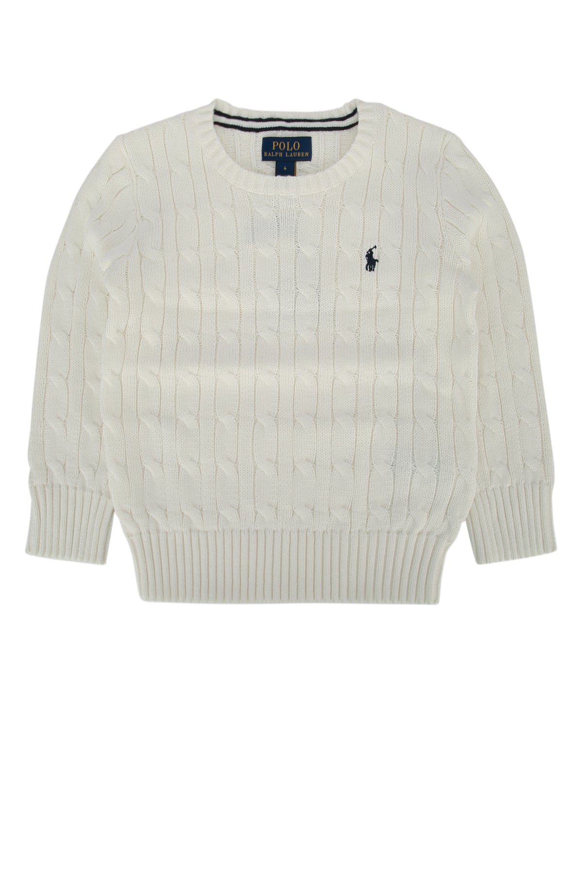 Polo Ralph Lauren Cable-Knit Crew Neck Sweater — White