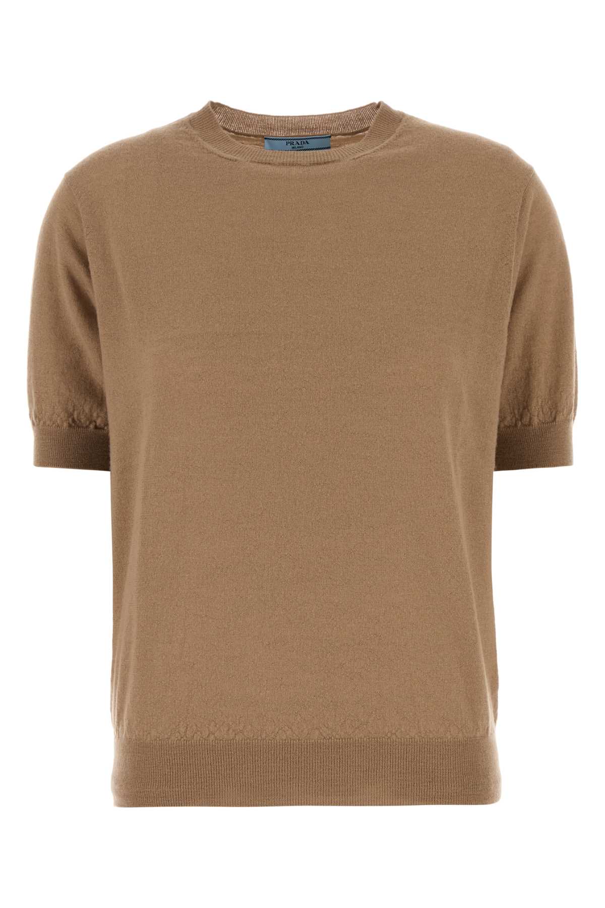 Prada Cashmere Crewneck Sweater — Beige