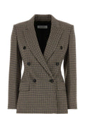 Max Mara Houndstooth Viscose Wool Blazer — Gray
