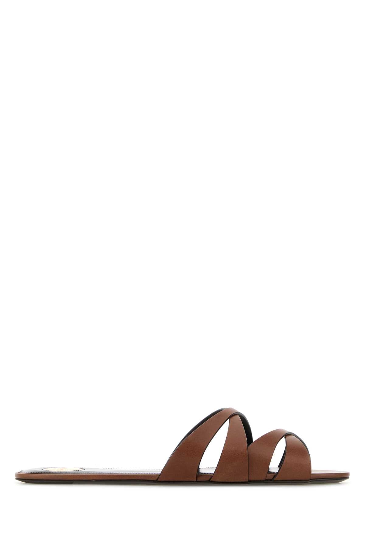 Saint Laurent Chandelle Slipper — Brown
