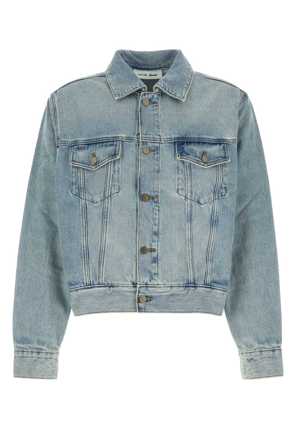 Fear Of God Essential Denim Jacket — Blue
