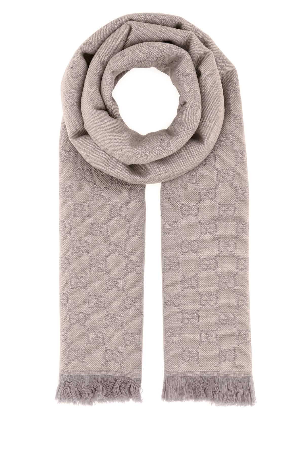Gucci Embroidered Wool Scarf — Beige