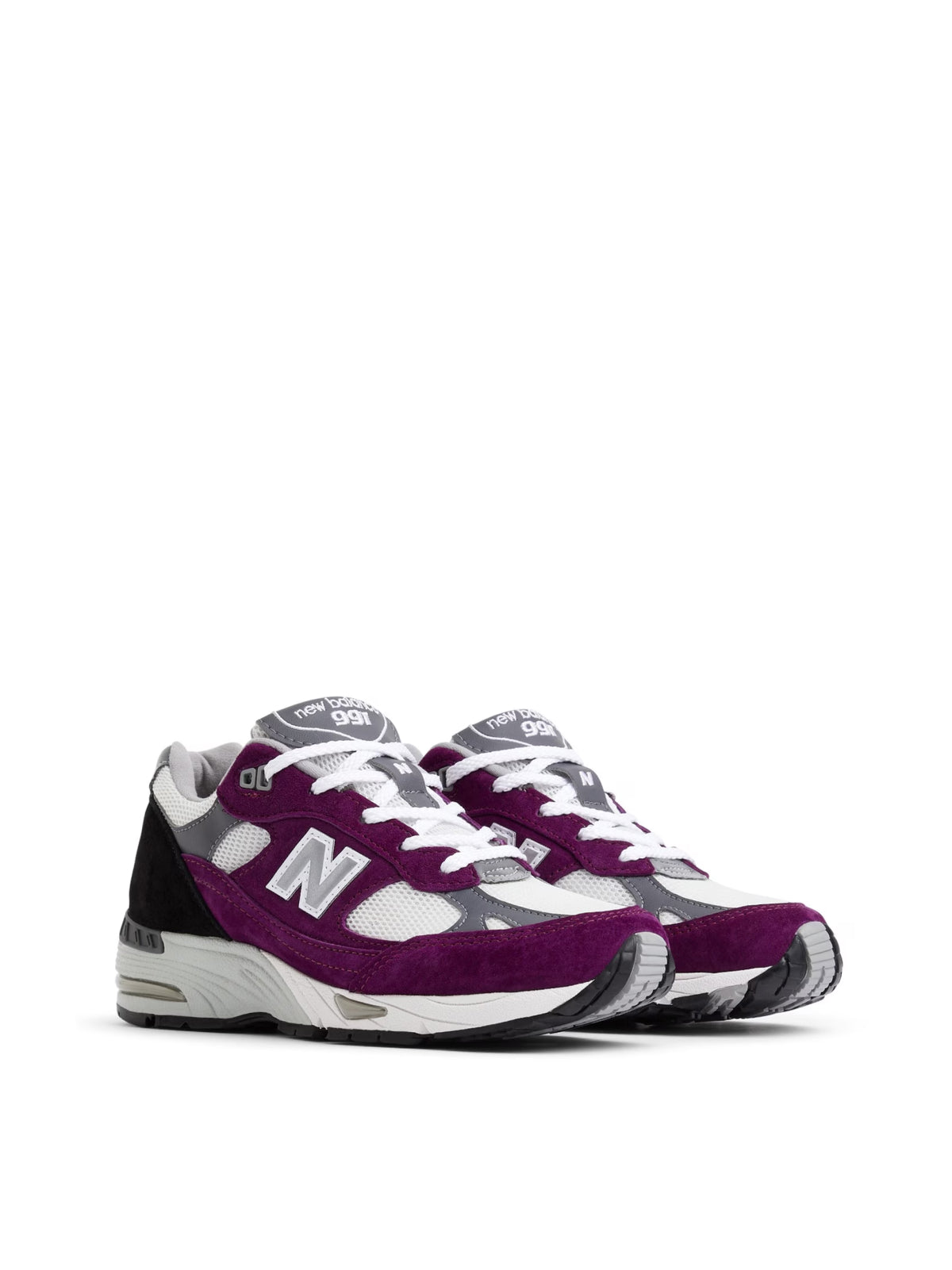 New Balance Suede and Mesh Sneaker — Purple