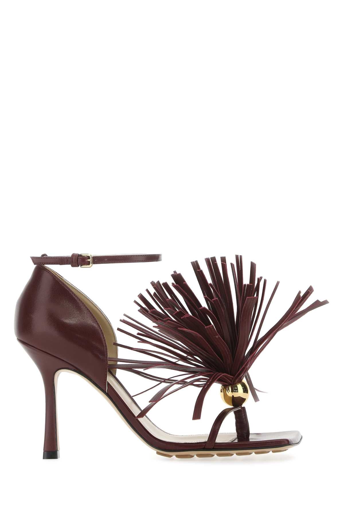 Bottega Veneta Sandali Heel Sandal — Burgundy
