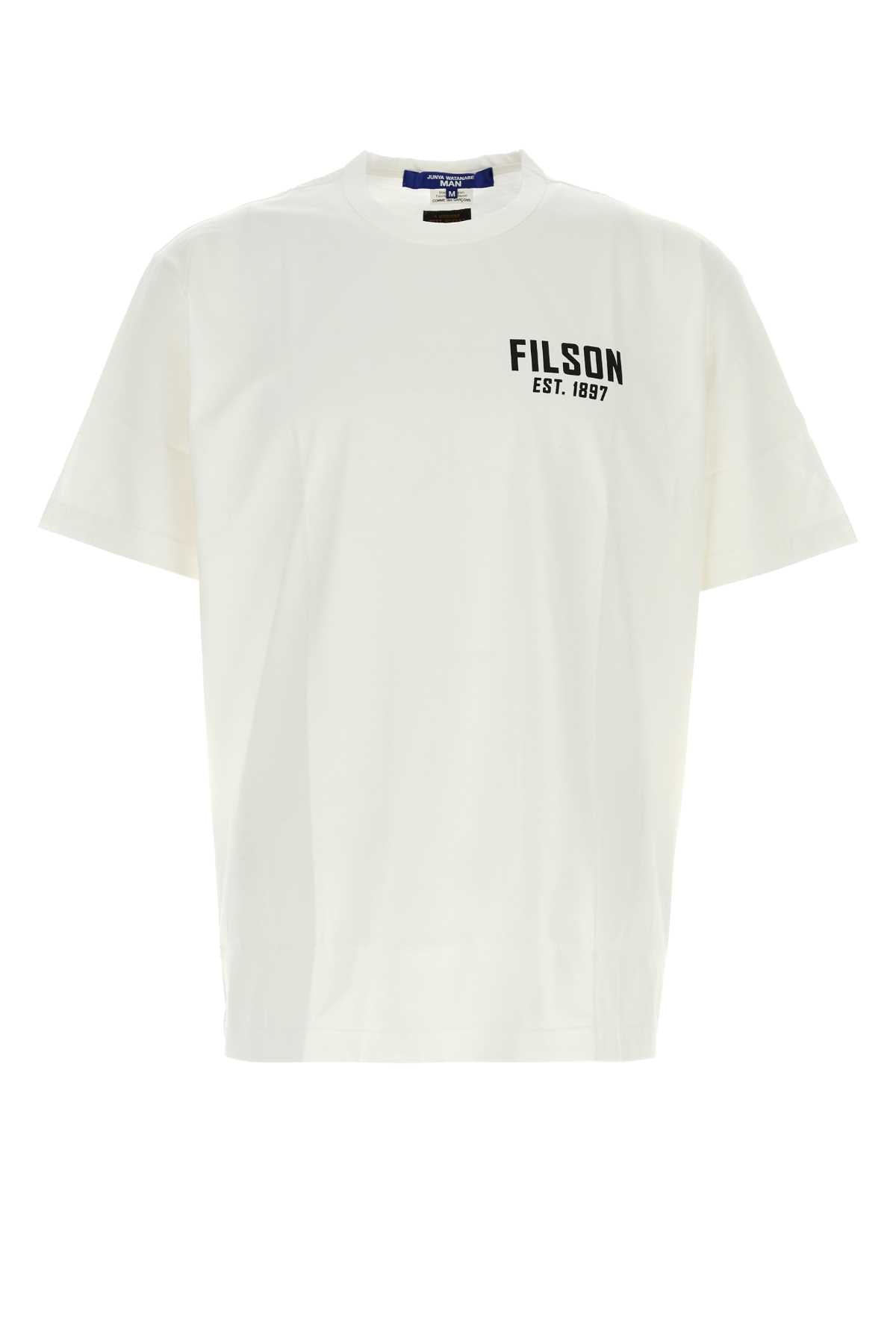 Junya Watanabe Logo-Embroidered Cotton T-Shirt — White