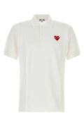 Comme Des Garcons Play RED EMBLEM Polo Shirt — White