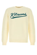 Maison Kitsune Logo-Embroidered Cotton Blend Sweater — Beige