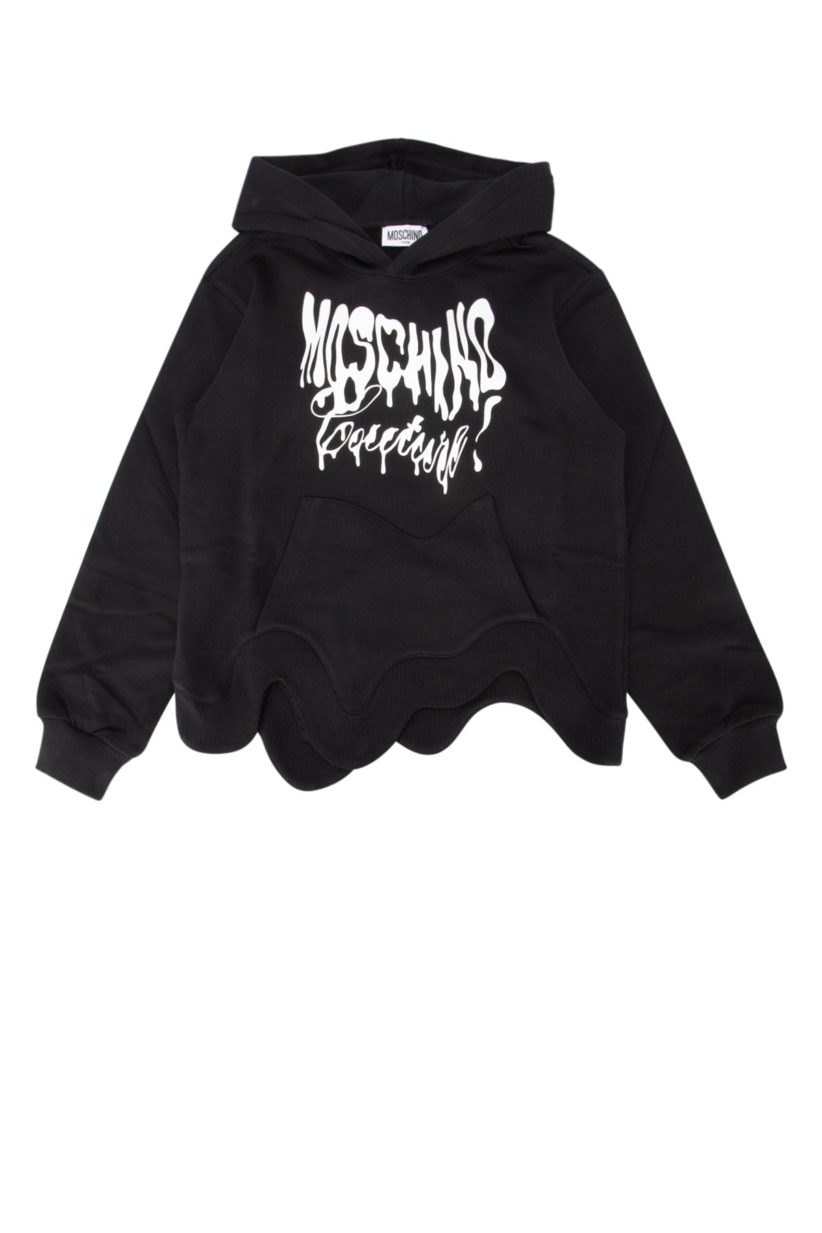 Moschino Kids Logo-Print Hoodie Sweatshirt — Black