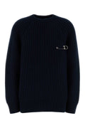 Prada Wool Blend Ribbed Sweater — Navy