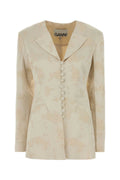 Ganni Jacquard Blazer — White