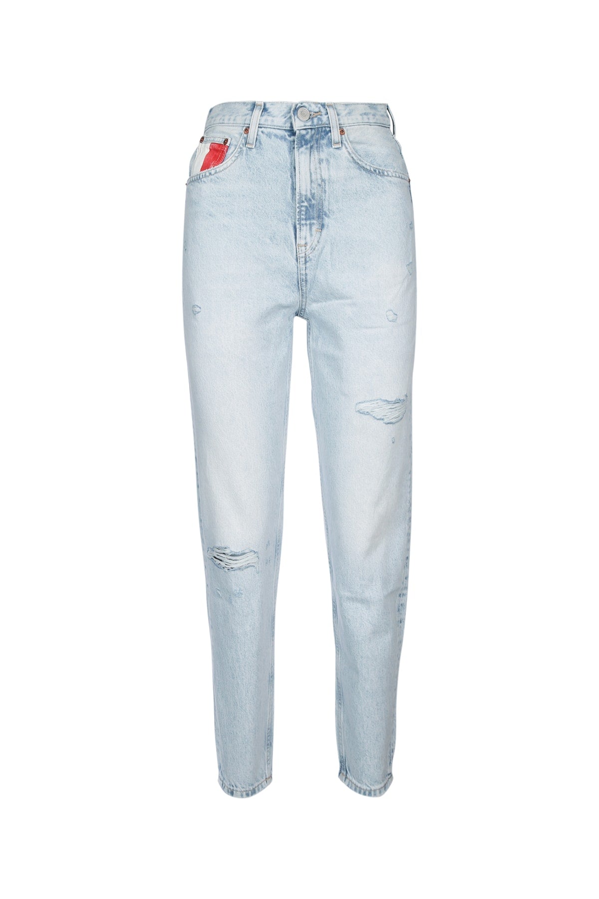 Tommy Hilfiger Jeans Distressed Light-Wash Denim Jeans — Blue