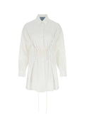 Prada Corset-Waist Shirt Dress — White