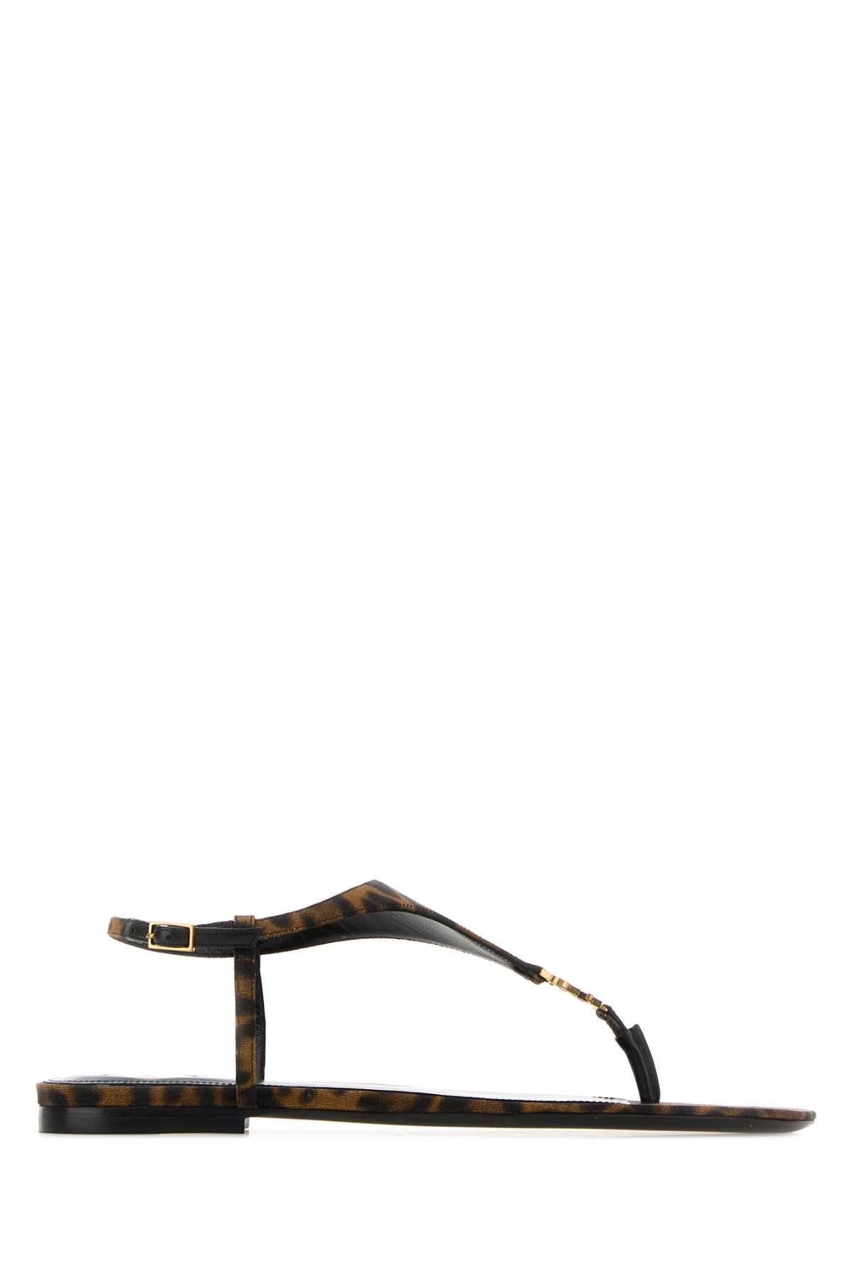 Saint Laurent Cassandra Sandal — Brown