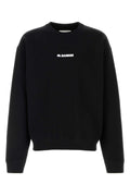 Jil Sander Logo-Embroidered Cotton Sweatshirt — Black