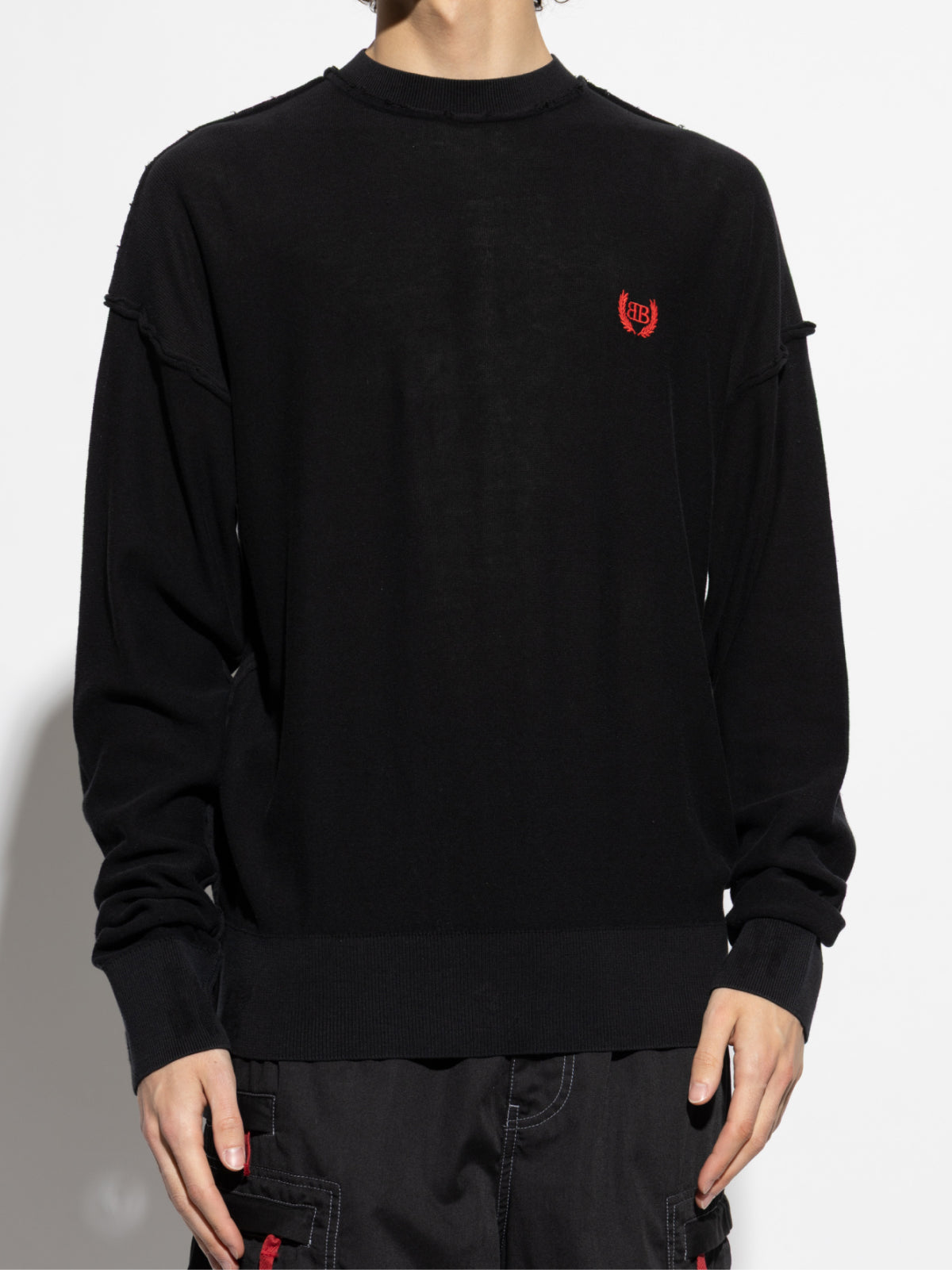 Balenciaga BB Monogram Logo Sweater — Black