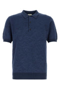 Etro Textured Cotton Polo Shirt — Navy
