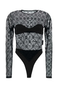 Marine Serre Mesh Bodysuit — Black