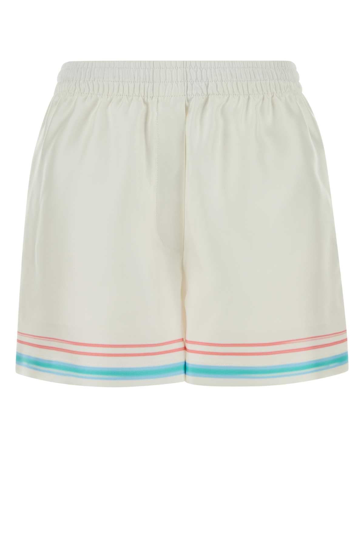 Casablanca Silk Shorts — White